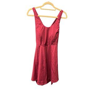 Halara XL Flare 2-Piece Pocket Dance Active Dress & Shorts Red/Plum Polyester